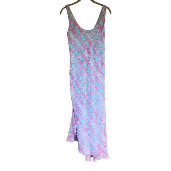 Diane Von Furstenberg Slip Dress 6 Snake Print  Asymetrical Flutter Hem Fairy Y2 - Picture 2 of 15
